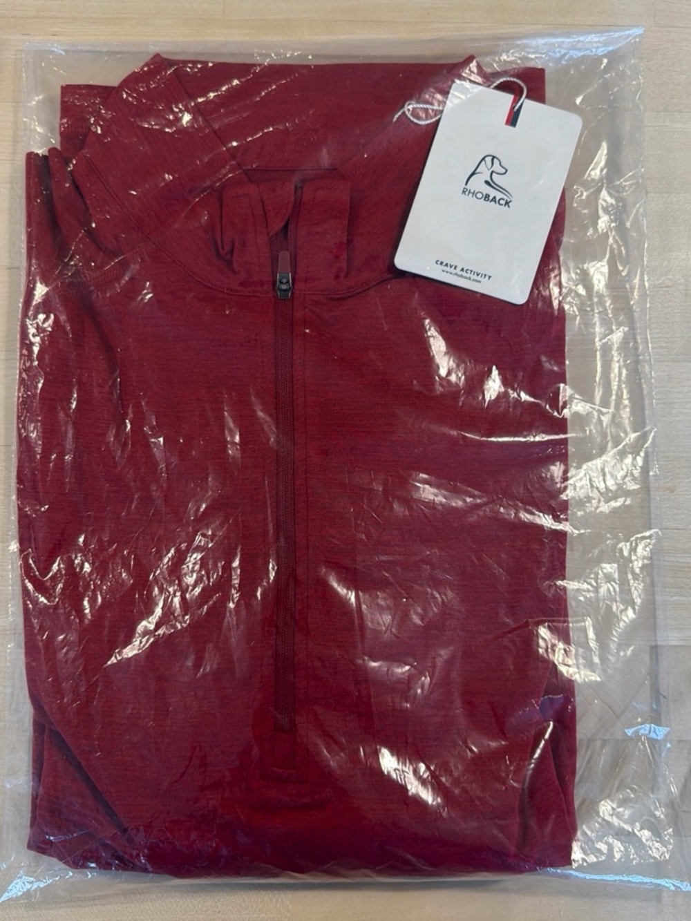 Rhoback Tailwind Performance Q-Zip - Barn Red Heather